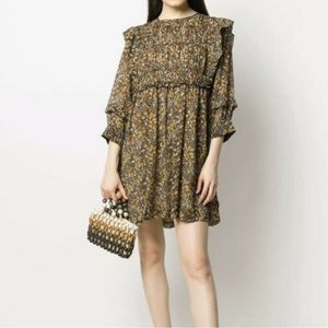 BA&SH Sandra Gathered Babydoll Dress size 8